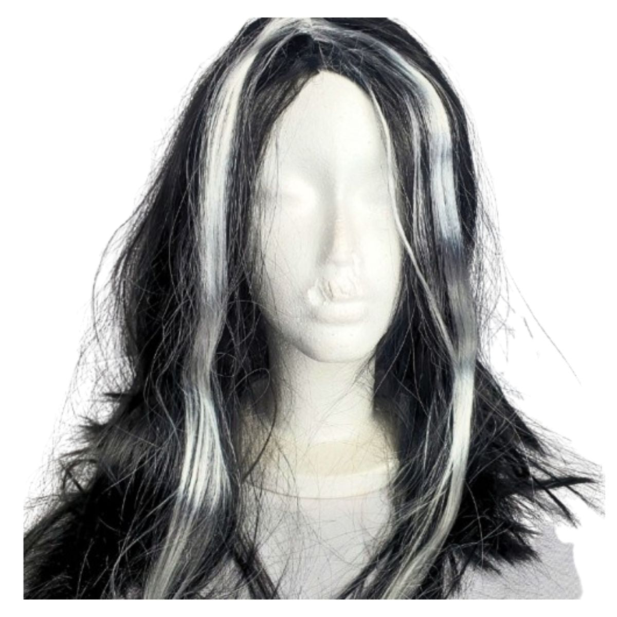 Peruca Fantasia Cosplay Longa Lisa Sintética Preto Com Mecha Peruca Fantasia Cosplay Longa Lisa Sintética Preto Com Mecha